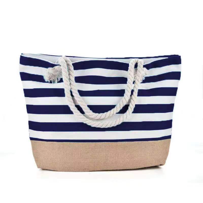 Large Capacity Canvas Bag New Striped Beach Bag  A20