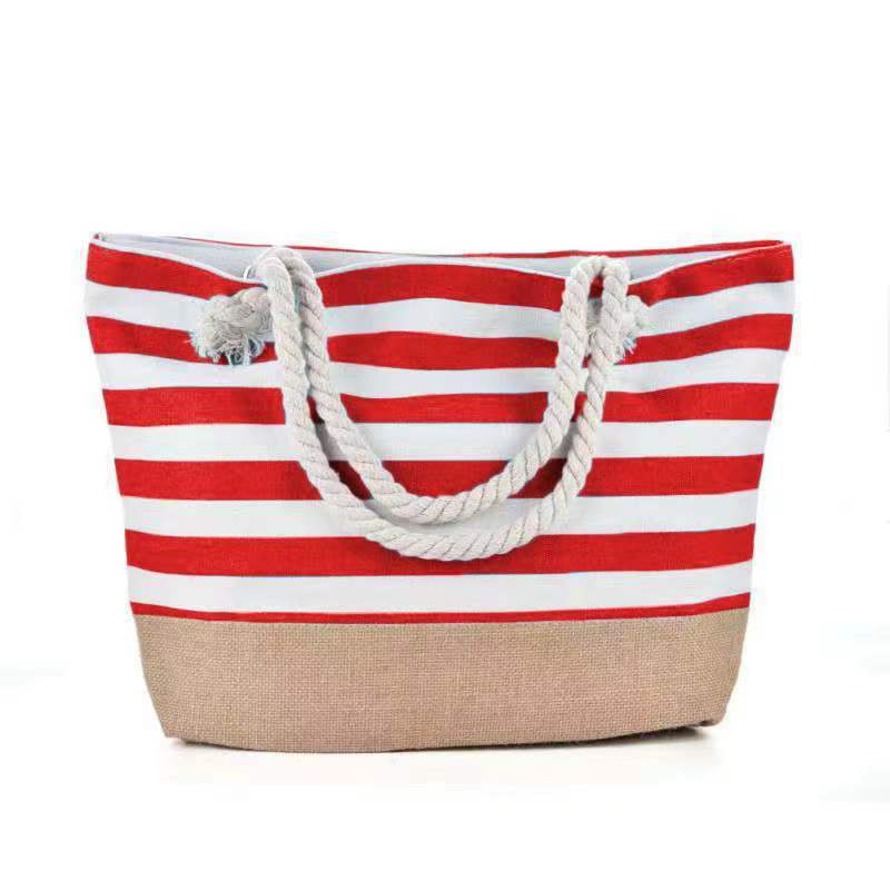 Large Capacity Canvas Bag New Striped Beach Bag  A20