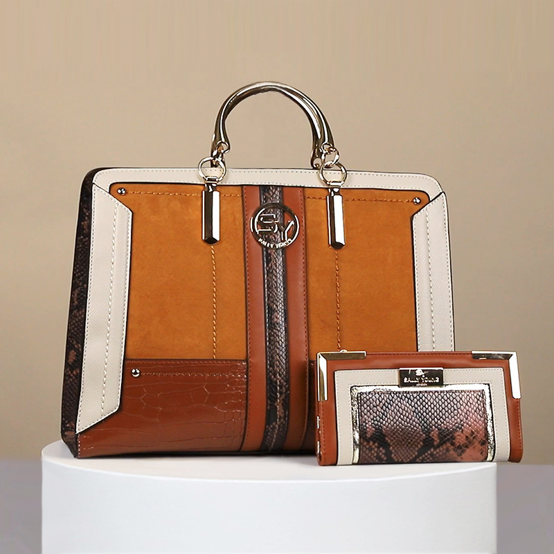 Large Capacity Color Contrast Retro Women's Bag  A5