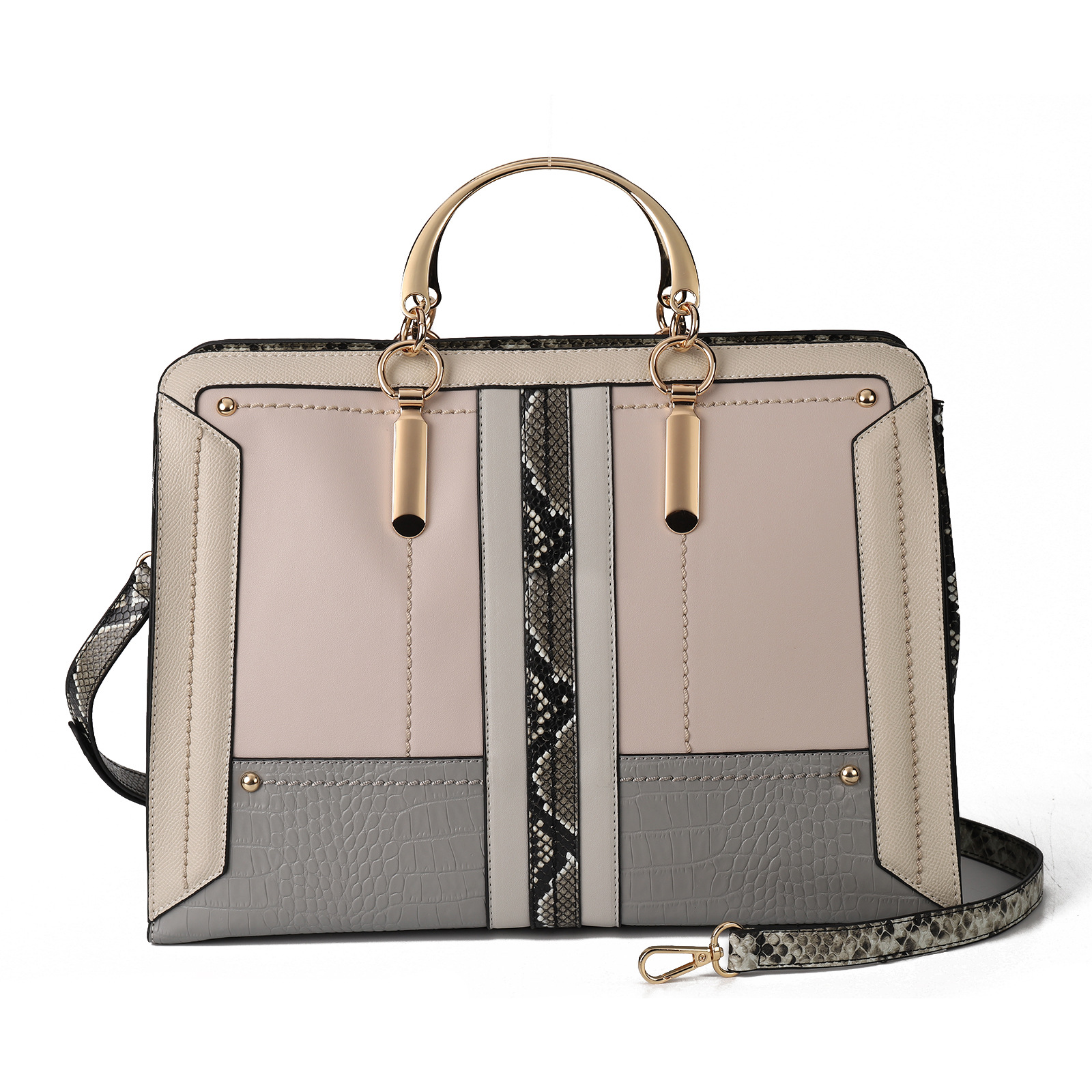 Large Capacity Color Contrast Retro Women's Bag  A5