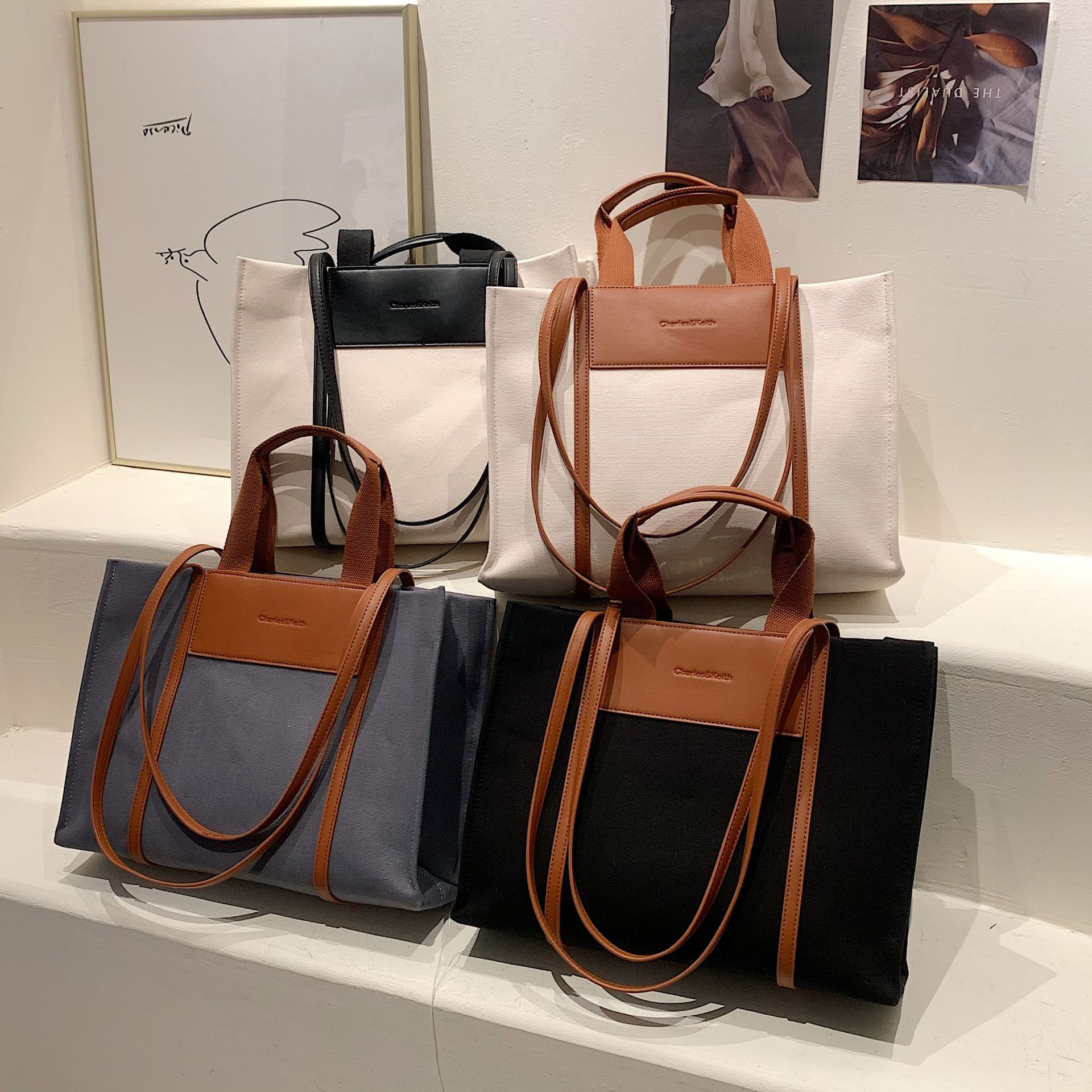 Stitching Tote Bag Ladies Shoulder Bag  A13