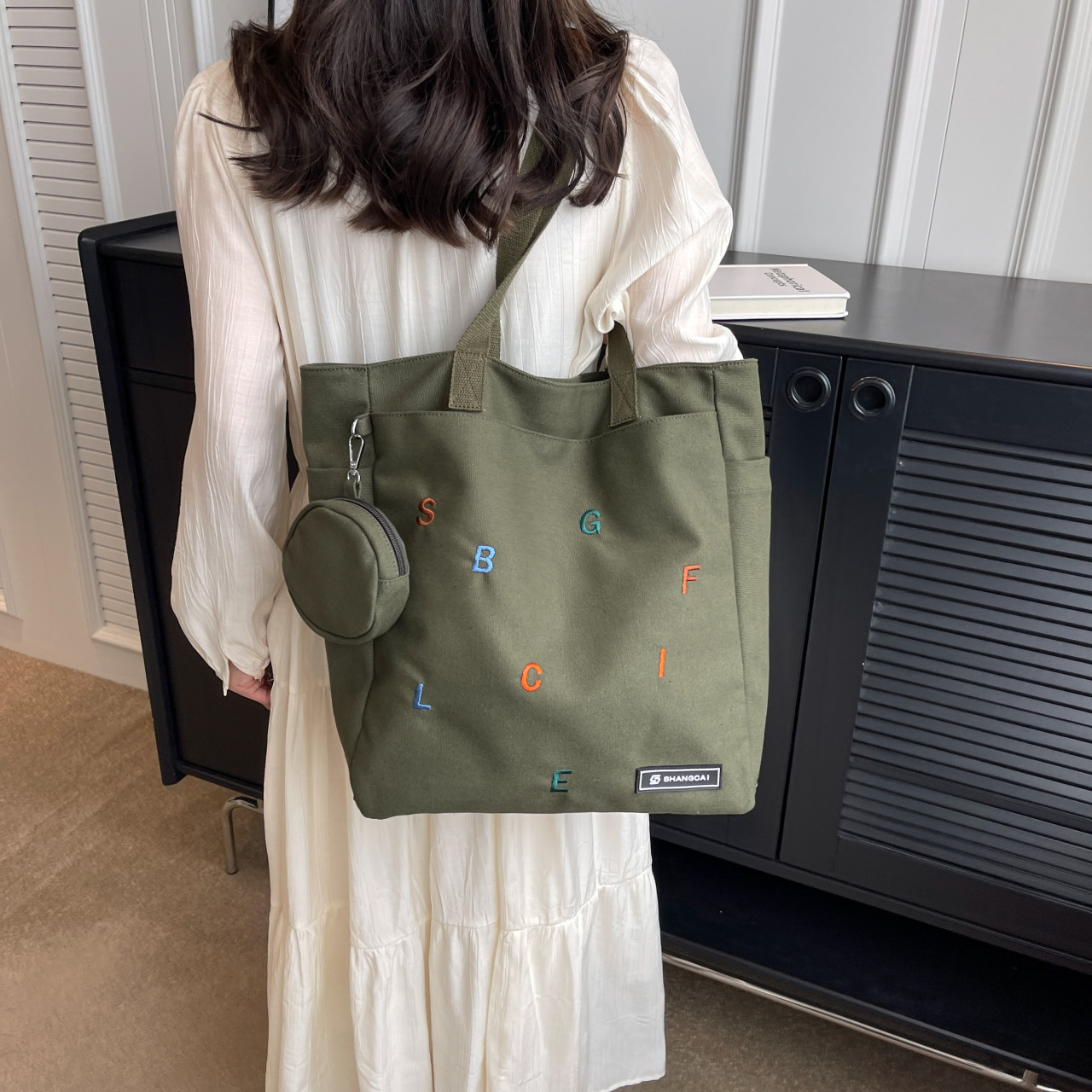 Creative Niche Design Letter Canvas Bag A31