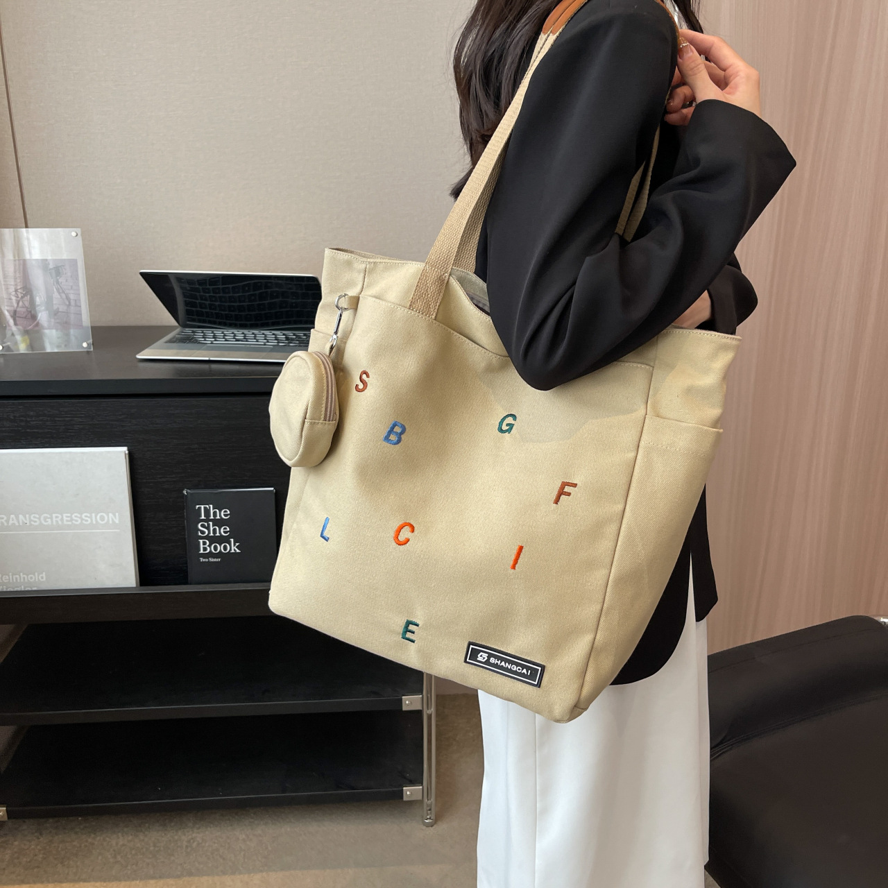 Creative Niche Design Letter Canvas Bag A31