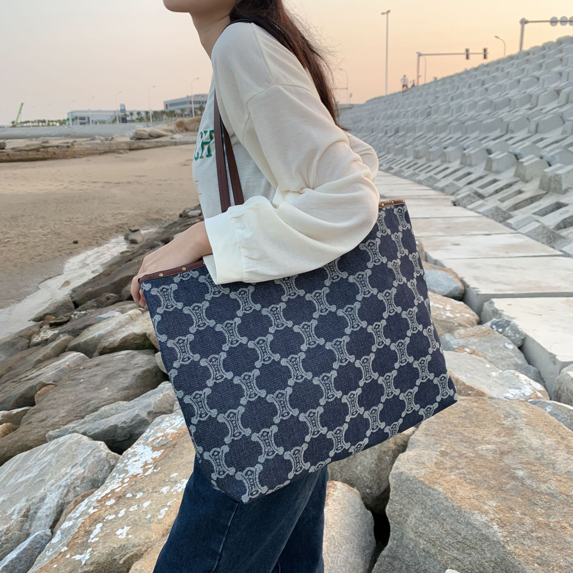 Girls' Denim Commuting Shoulder Bag  A28