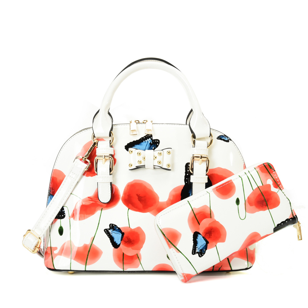 Patent Leather Print Shell Bag A23