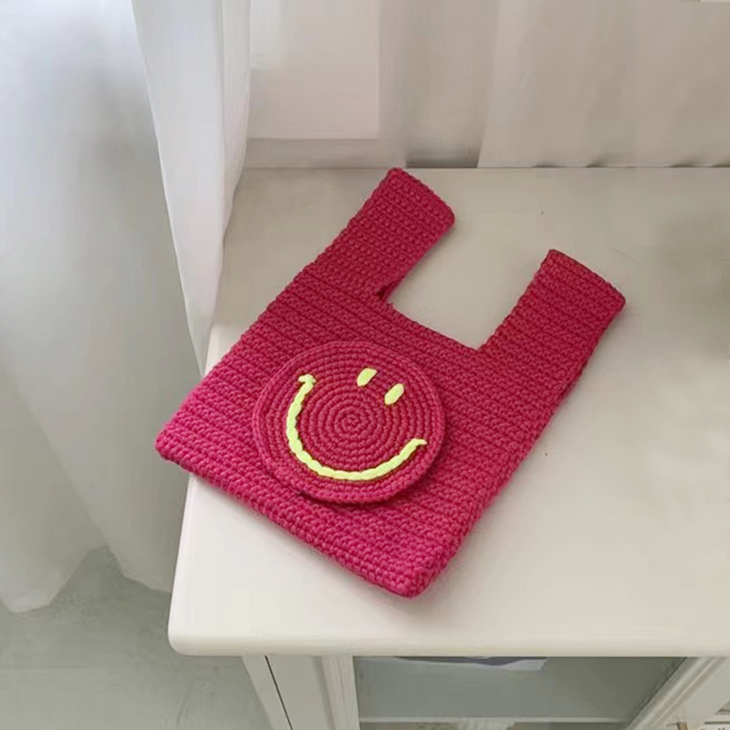 Knitted Bag Women's Handmade Mini Smiley Bag A42