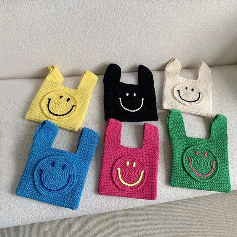 Knitted Bag Women's Handmade Mini Smiley Bag A42