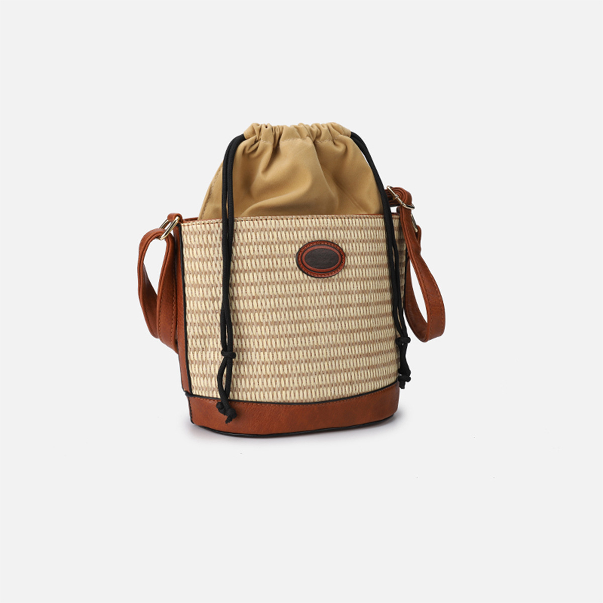 Niche Design Splicing Straw Bag Handbag A35