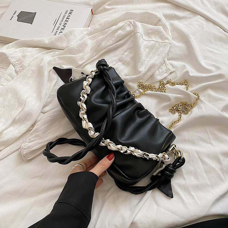 Pleated Shoulder Chain All-Match Women's Bag A81