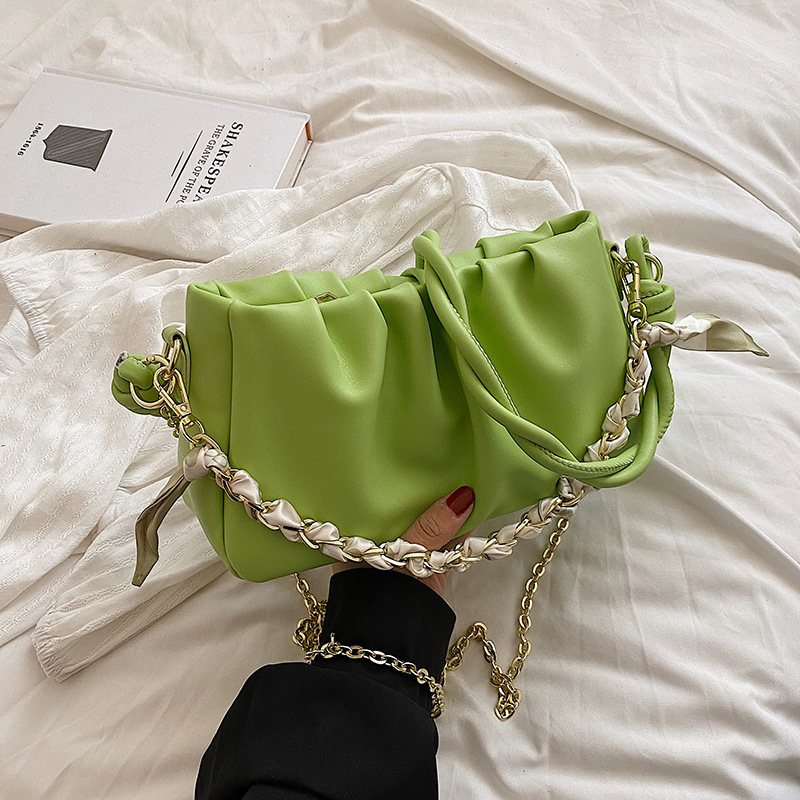 Pleated Shoulder Chain All-Match Women's Bag A81